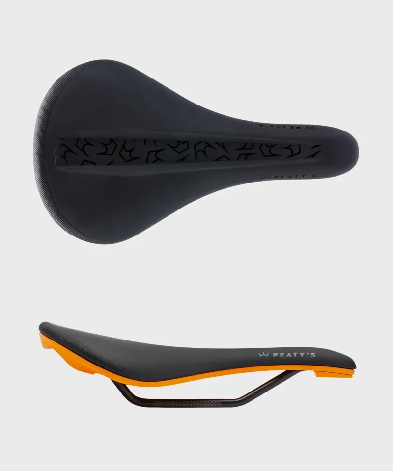 Peaty's Monarch 4130 Rail / Nylon Base Saddle - Mango Orange