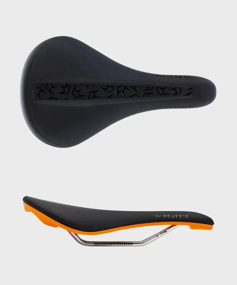 Peaty's Monarch Ti-MX Rail / Nylon Base Saddle - Mango Orange