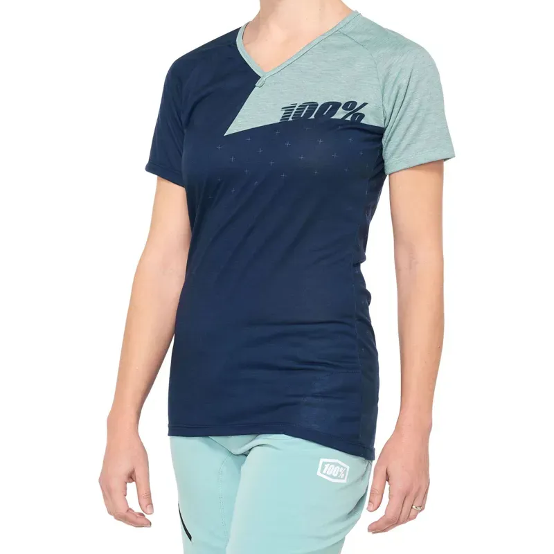 100% Airmatic Women's Jersey in Navy/Seafoam