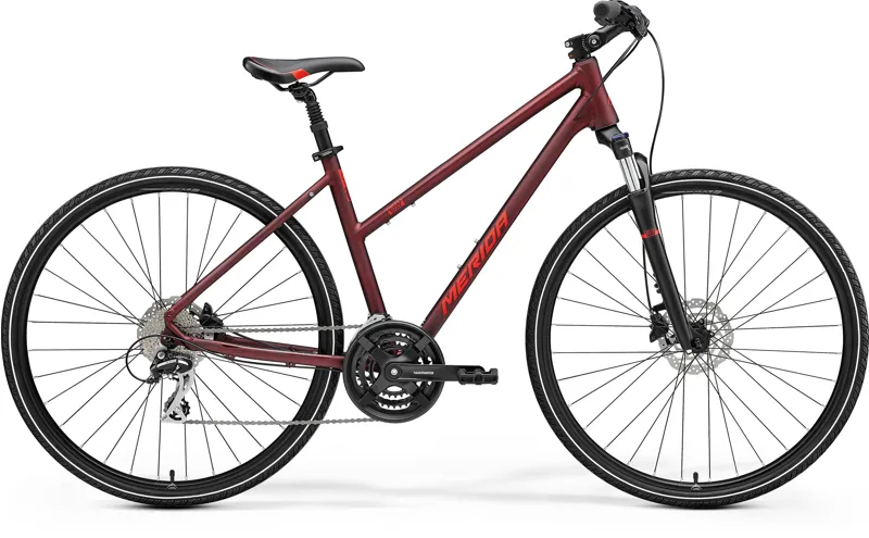 2022 Merida Women's Crossway 20D MY22 Hybrid Bike in Red