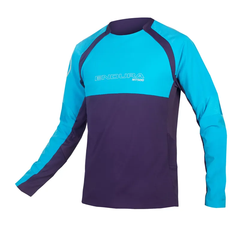 Endura MT500 Burner Long Sleeved MTB Jersey in Blue 