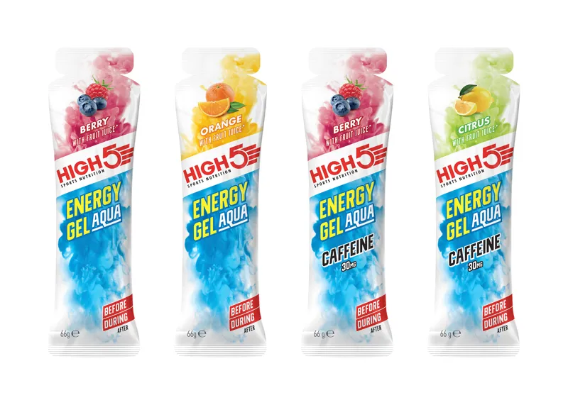 High5 Energy Gel Aqua x15 66g Mixed + Caffeine Mixed x 8 Caffeine x 7