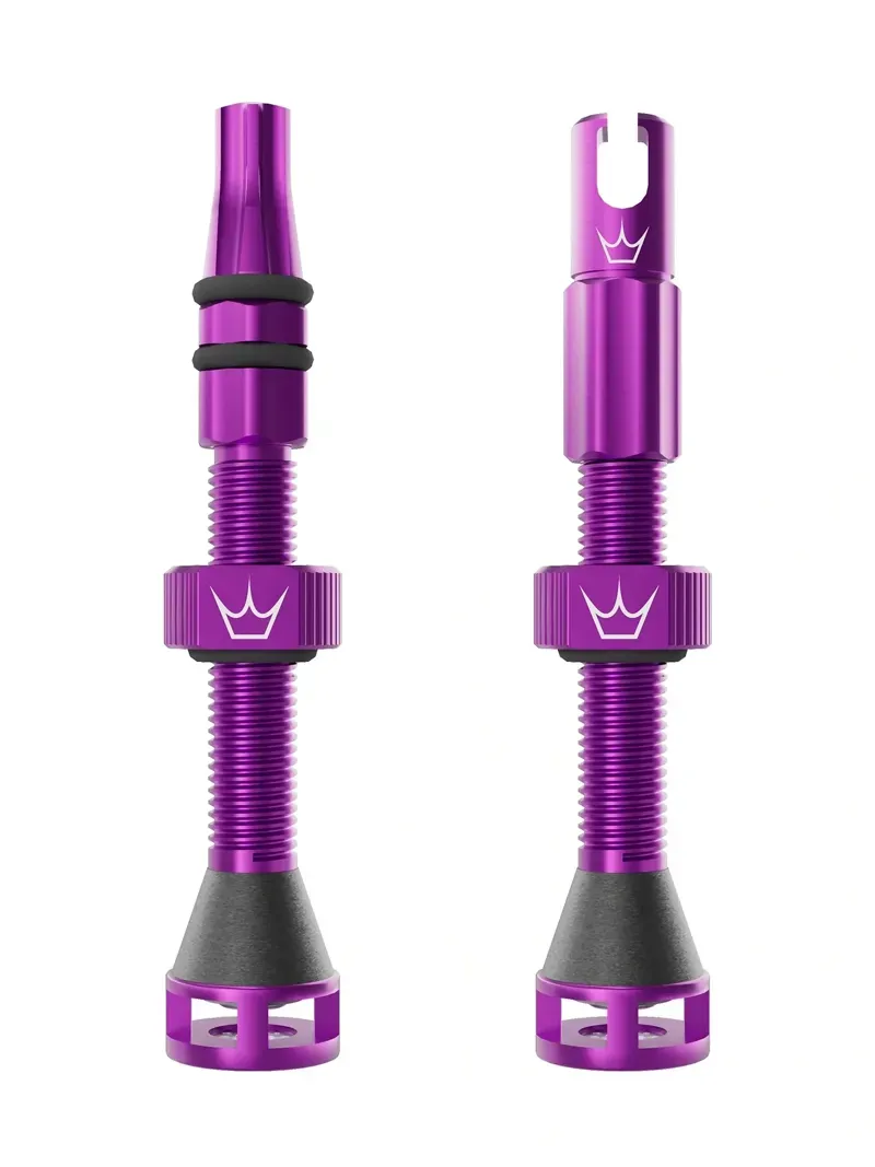 Peatys Holeshot Fast Flow Tubeless Valves - 42mm / (Box Of 12) Violet 42mm - box of 12