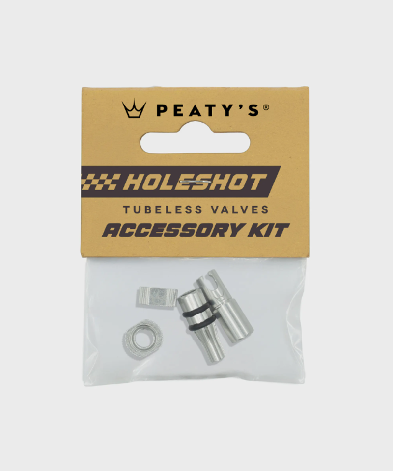 Peatys Holeshot Fast Flow Tubeless Valves Accessory Kit Silver
