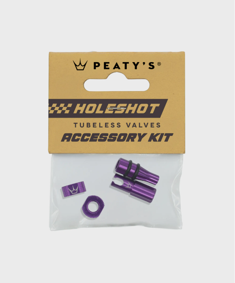 Peatys Holeshot Fast Flow Tubeless Valves Accessory Kit Violet