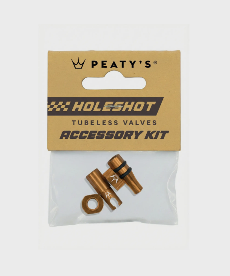 Peatys Holeshot Fast Flow Tubeless Valves Accessory Kit Bourbon