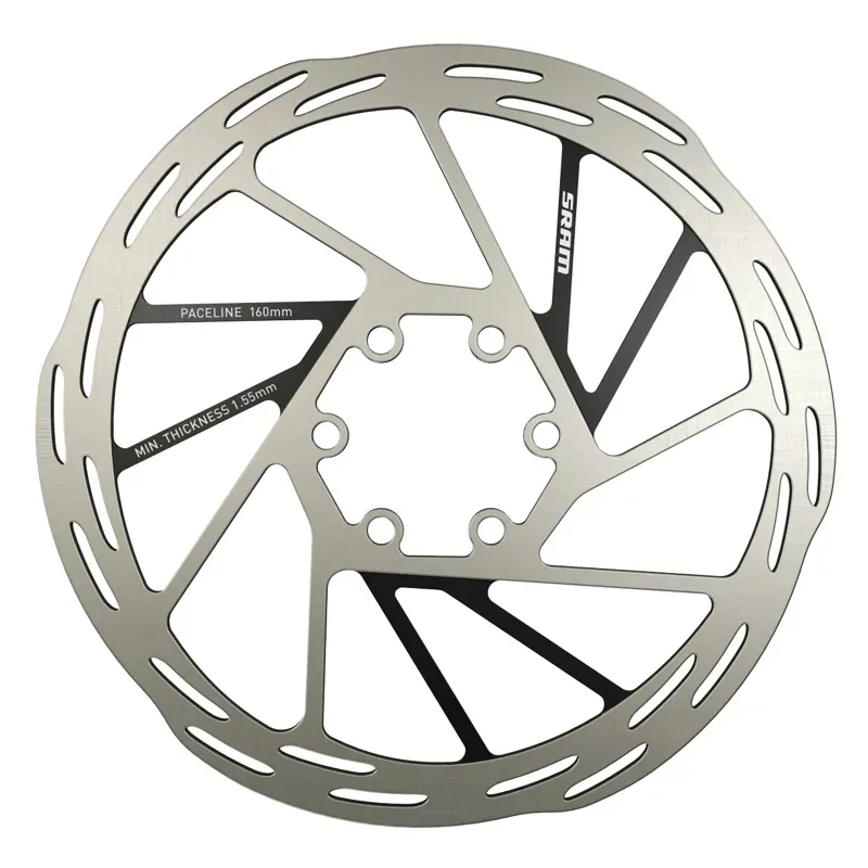 SRAM Paceline Paceline 6-bolt Rounded Steel DB Rotor in Silver/Black-1