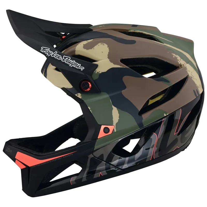 Troy Lee Designs Stage MIPS Helmet in Signature Camo - Army Green