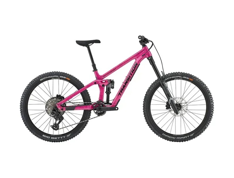 Transition Bottlerocket Alloy Single Crown Mountain Bike in Disco Flamingo